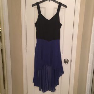 Black Blue Hi Low Dress